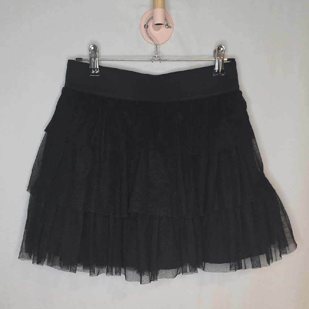United Colors Of Benetton Black Tiered Mini Skirt